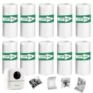 Thermal Sticker Paper for Pocket Inkless Printer, 3, 10 or 15 Rolls Self-Adhesive Printing Paper, Portable Mini Printer Paper for Photos, Notes, Study, DIY and Sticky Labels