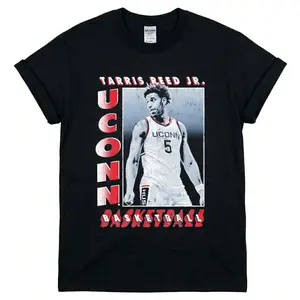 [MADE IN US] UConn Huskies Tarris Reed Jr. T-Shirt - Vintage Distressed Player Poster Graphic - Edgy Streetwear for Basketball Fans