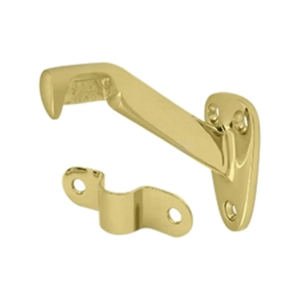 212 MAIN Solid Brass Hand Rail Brackets, 3.31 in. Projection, Bright Brass Finish (Bright Finish), Corrosion-Proof, Weatherproof, 10-Case Pack for Sailing & Outdoor Water Sports
