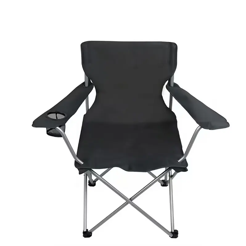 Folding Camping Chair with Cup Holder, Portable Quad Outdoor Chair, Compact Seating