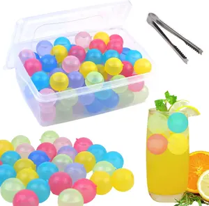 60 Pack  Ice Cube, Plastic Ice Cubes Round for Drinks,  Ice Ball Globe Shape , Freezable Ice Balls for Coolers, , , Coffee, ,  or