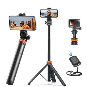 61" Phone Tripod for iPhone/Android & Selfie Stick with Remote, Upgraded Stand, Compatible with iPhone 16/15/14/13, Travel-Friendly & Stable