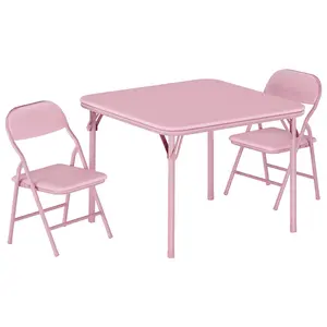 Garvee 3-Piece Folding Table and Chairs Set for Toddlers, Perfect for Activity, Dining Room, Daycare, and Classroom Use with Durable and Child-Friendly Design