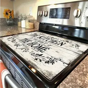 HarleyLand Kitchen Pattern Gas Stove Cooktop Protector Cover Stove Plate, 1 Count Multifunction Heat & Scratch Resistant Stove Top Protector, Multipurpose Cooktop Cover Tools for Picnic Camping Barbecue, Cooking Tools