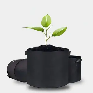 5-Pack 5 Gallon Heavy Duty Non-Woven Plant Grow Bags with Handles, Thickened Aeration Fabric Pots for Vegetables Flowers, Reusable Garden Storage Planter Bags, Organiser