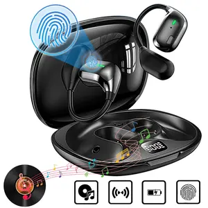 Wireless Bluetooth Headphones, 30H Long Battery Life, with LED Digital Display Wireless Earbuds, Built in Mic, Open-Ear Stereo Bluetooth Earbuds, Comfortable Fit, Smart Touch Control, IPX5 Waterproof, for Sports/Workouts, Waterproof Sports Earphone