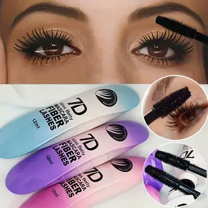 3-Piece 7D Fiber Mascara - Voluminous Lengthening Mascara, Waterproof, non-smudging, non-caking for longer and thicker eyelashes - Natural Black