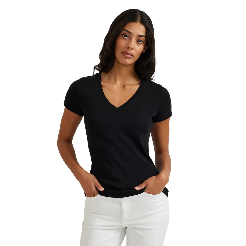 Eddie Bauer Women's Everyday Short-Sleeve V-Neck T-Shirt Ultrasoft Lightweight Slim Fit Tee Womenswear