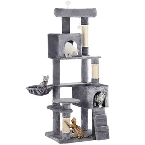 Yitahome 70.8 Cat Tree Tower for Indoor Cats, Multi-Level Furniture with Scratching Posts, Cat Window Padded Plush Perch, Cozy Basket, Ladder and Funny Toys for Kittens Pet Play House