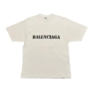 Balenciaga Stencil Type Short Sleeve Tee Shirt White