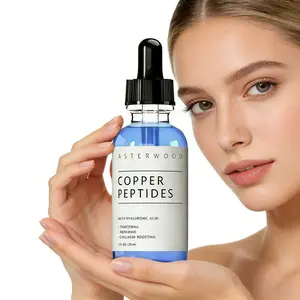 Asterwood GHK-Cu Peptides Serum, Copper Peptides Serum for Face - Tightening, Repairing, Collagen Boosting - with Hyaluronic Acid - Fragrance-Free 29ml