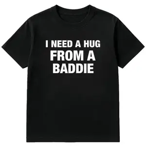 Craving a Hug from a Rebellious Style Black Cotton T Shirt for Men