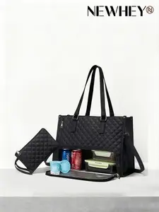 Women's Laptop Tote Bag, 15.6 Inch Work Tote with Insulated Lunch Compartment, Water Resistant Office Shoulder Bag, Anti-Theft Pocket, Multi Functional Bag