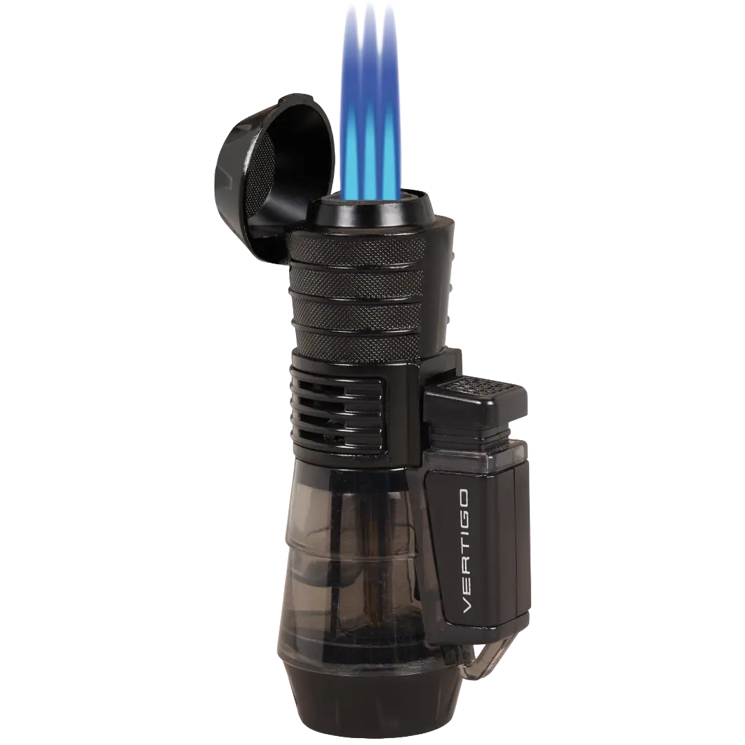 Vertigo Sputnik Metal Housing Triple Flame Lighter, Featuring Large Flame Adjuster, Single Action Ignition, Jolt Function for Convenient Reliable Lighting