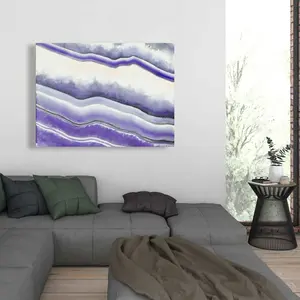 Begin Home Decor C1RC3648YGI6FO 36 x 48 in. Purple Geode - Abstract Canvas Art for Living Room Decor