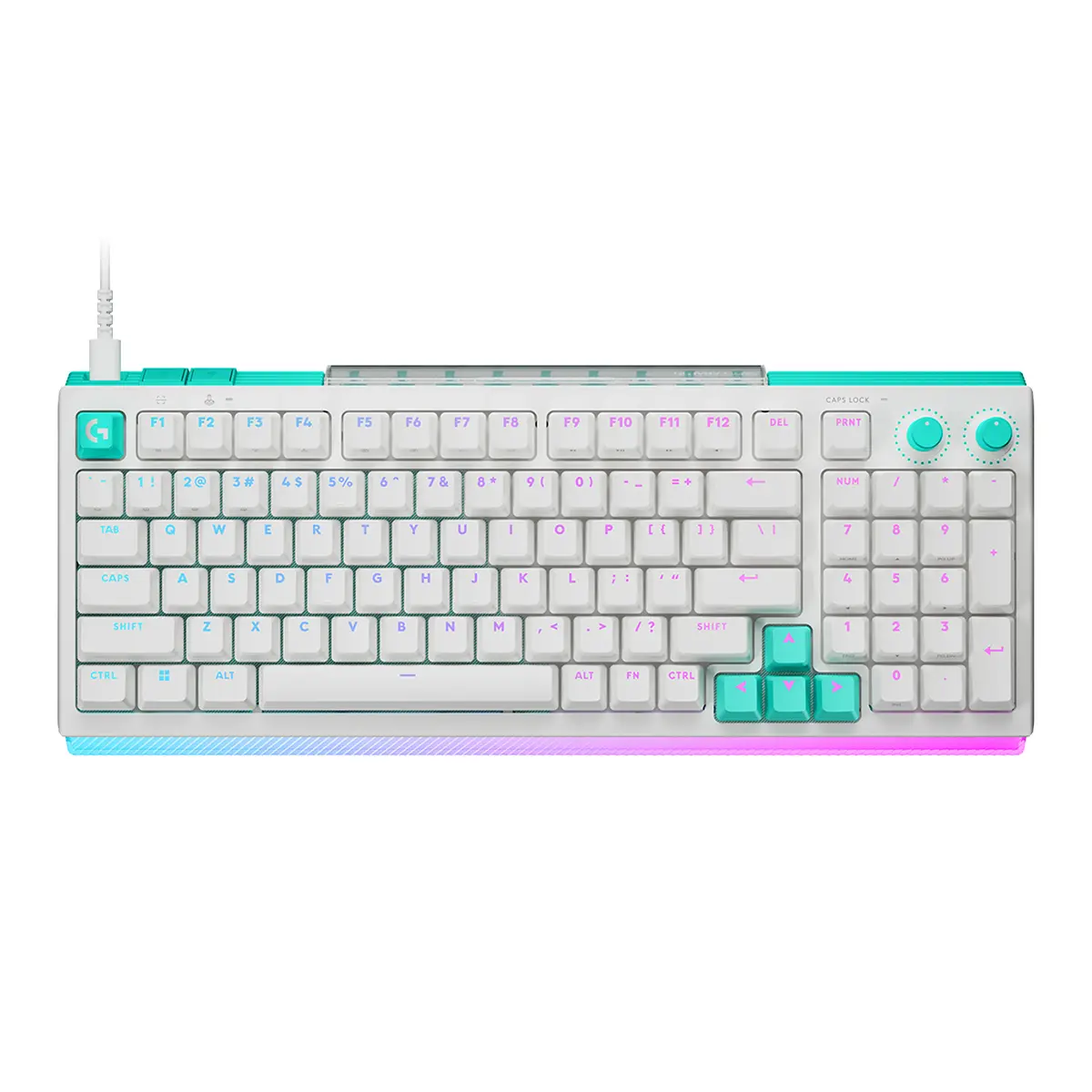 Logitech G512 X 98 DUAL SWAP, Hot-Swappable TMR Analog / Mechanical Gaming Keyboard, 8K Polling Rate, Custom Actuation 0.1 - 4.0 mm, RAPID TRIGGER, LIGHTSYNC RGB, Wired, PC, Mac, White Tactile