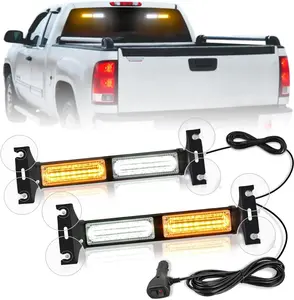 Nilight 40LED Amber White Strobe Traffic Advisor Light Bar with Suction Cups Dash Safety Working Hazard Flashing Lights Interior Front/Rear Windshield for Trucks Construction Vehicles, Truck Accessories, Semi Truck Accessories summervibes