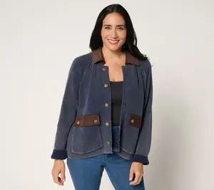 Me by Jennie Garth Porter Sweater Jacket with Cord Collar