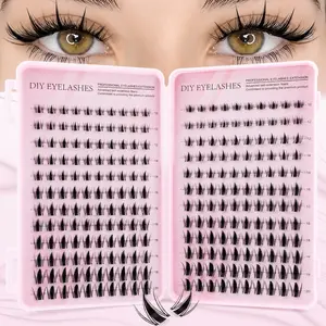 240pcs False Eyelash Clusters, Individual Lashes Natural C-Curl Voluminous, Large Quantity, Best Quality, New DIY Lashes Extensions, Fluffy & Soft, 3D Faux Mink Eyelashes, DIY Eyelash Extension At Home, For Daily, Dating, Party, Wedding, Traveling Makeup