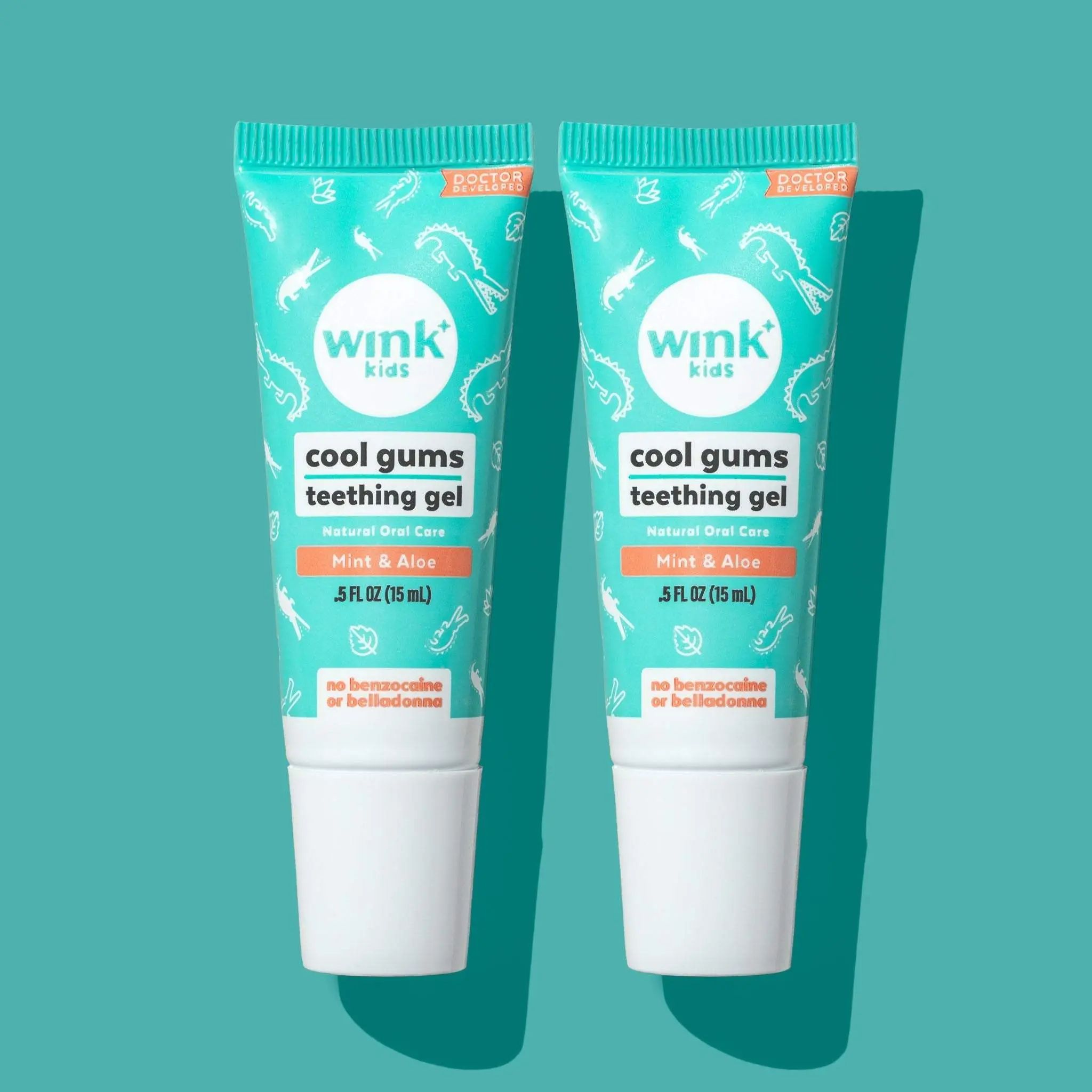 Wink Well Cool Gums Teething Gel 2-Pack - Mint & Aloe Formula for Teething Relief - 0.5 fl oz Each - Safe & Effective Oral Care