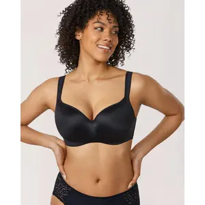 DELIMIRA Women's Balconette Bra Plus Size Full Coverage Tshirt Seamless Underwire Bras Back Smoothing