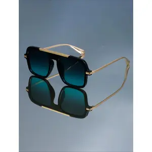 New Retro Unisex Fashion Eyeglasses, High Quality Metal Frame Simple Versatile Daily Decorative Eyewear