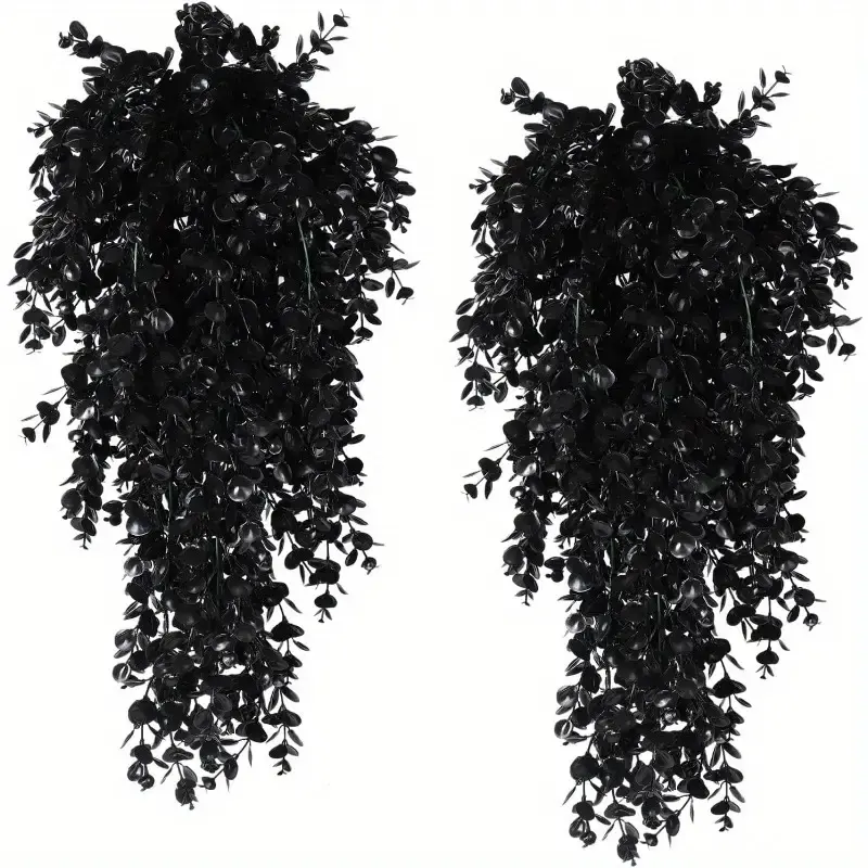 Halloween Hanging Eucalyptus Plant, UV Resistant Artificial Spooky Decorative Vine with Realistic Leaves, Perfect for Outdoor Wall Decor & Indoor Use