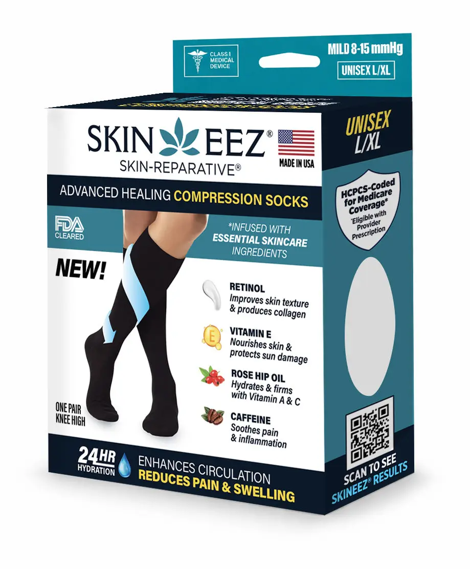 Skineez Hydrating Compression Socks 8-15 mmHg (MILD Compression)