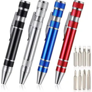 Pen Screwdriver Gifts Multitool Handy Tool 8 in 1 Magnetic Pocket Screwdriver Precision Function for Mini Gadgets(4 Pieces)