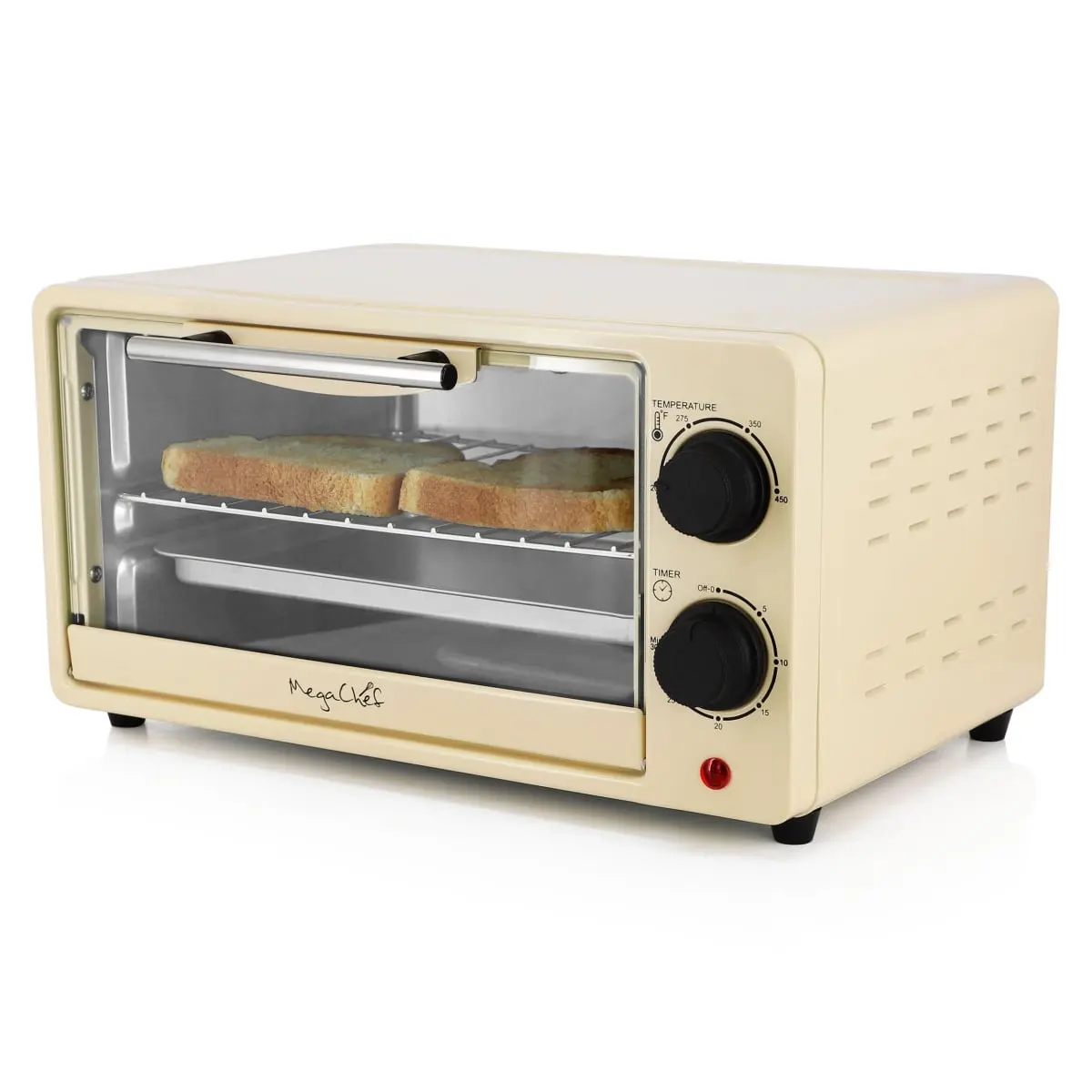 MegaChef MCOV-1200CR MegaChef 9.5 Quart Electric Counter Top Toaster Oven in Cream