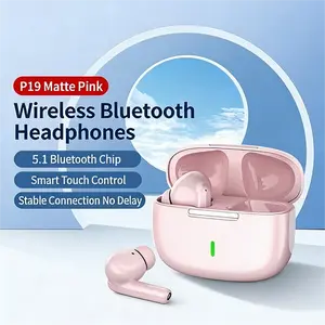 P19 Matte Black Wireless Bluetooth Earbuds 5.1 Chip Hi-Fi Sound Dolby Bass for Android iPhone Zero Latency True Wireless Freedom