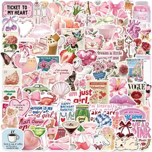 200 Cartoon Inspirational Aesthetic Girl Graffiti Decorative Stickers, Waterproof Luggage Guitar Stickers, Printed Design, No Ca Prop 65