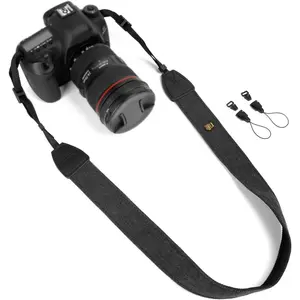 Camera Strap Black Canvas   Strap with Quick Release Buckles for DSLR SLR