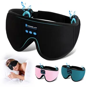 Upgraded 3D Bluetooth Sleep Mask Headphones for Insomnia, Morelax 100% Blackout Wireless Eye Mask with Headphones, HD Stereo, Adjustable for Side Sleepers, Travel, Yoga, Ideal Christmas New Year Gift