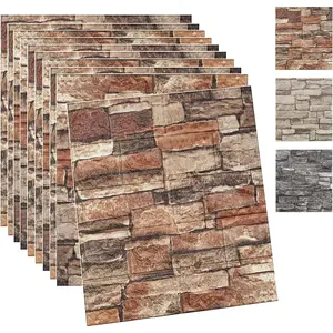 20PSC 3D Wall Panels Peel and Stick Faux brick wall Panels Self-Adhesive 3D brick wallpaper  Stone Wall Panel