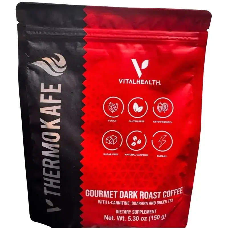 VitalHealth ThermoKafe Café Instantáneo Gourmet Tostado Oscuro en Polvo 150 g Beans
