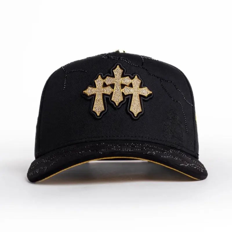 Hat 3 Cruces Gold Crystals edition