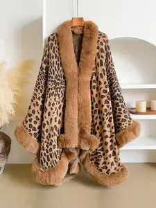 Elegant Fashion Leopard Print Boho Style Shawl Scarf for Women, Soft and Warm Fall Winter Accessory, Stylish Casual Wrap for Comfort and Luxury