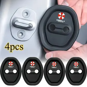 Car Door Lock Protection Silicone Mats, Shock Absorbing Anti-Collision Noise Reduction, Universal Fit for All Vehicles, Set of 4, Car Door Protector, Car Accessory