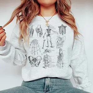Ortho Nurse Rad Tech Sweatshirt, Vintage Skeletal Anatomy Bones Crewneck Sweater, Xray CT MRI Tech Ir Rn Shirt Rad Tech Week Orthopedic Gift