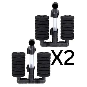 Aqua Dream 2 Small Double Head Bio-Sponge Filters Up to 10 Gallon