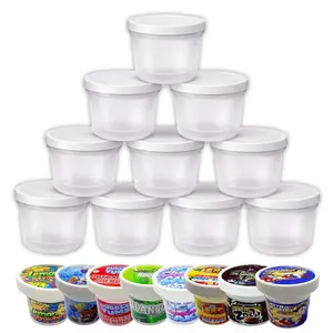 12 Pack - Pint Style Storage Containers with Lids – Choose Your Design (15 Styles)