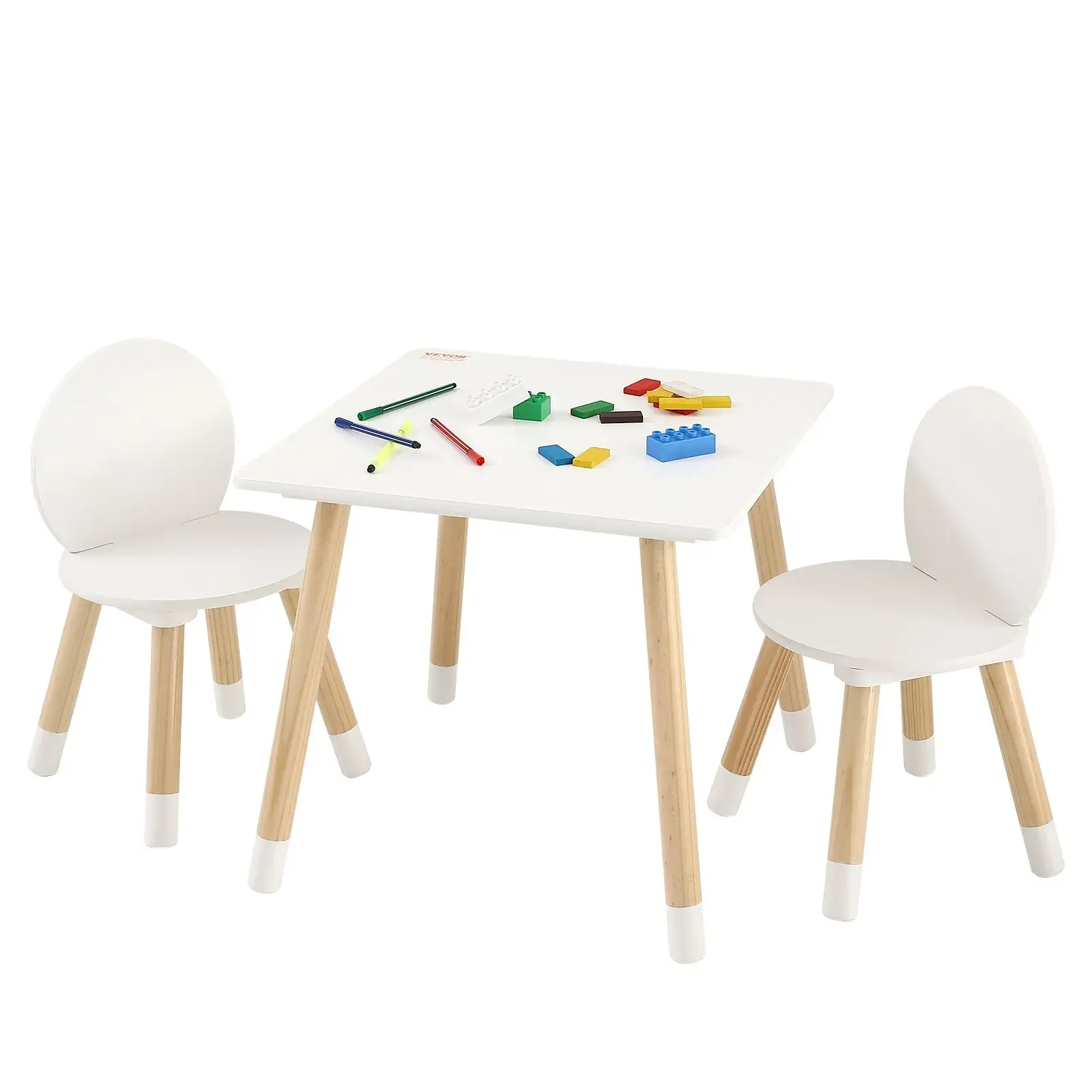 【SummerFinds】VEVOR Kids Table and 2 Chairs Set, Toddler Table and Chair Set, Children Multi-Activity Table for Art, Craft, Reading, Learning, 1 Table and 2 Chairs