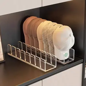 2pack Baseball cap display and storage hat rack, Wall Mounted Acrylic Hat Holder, Holds Up to 14 Caps, Ideal for Bedroom Vanity Closet Organizer, Durable Holder