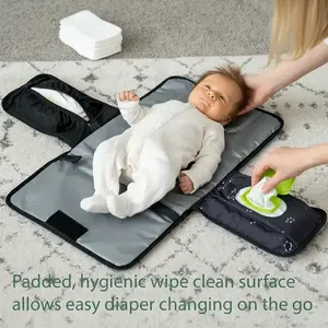 Portable Waterproof Diaper Changing Pad for Babies, Travel Diaper Mat for One-Hand Use, Unisex Baby Essential Gift for Newborns