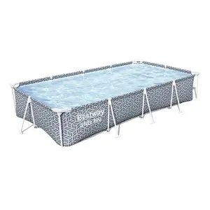 Bestway Steel Pro 12' x 6'7" x 26" Rectangle Above Ground Outdoor Swimming Pool