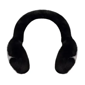 Emi Jay Sugar Faux Fur Fuzzy Ear Muffs in Black Diamond
