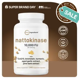 Micro Ingredients Nattokinase 10,000FU Complex, 240 Vegetarian Capsules