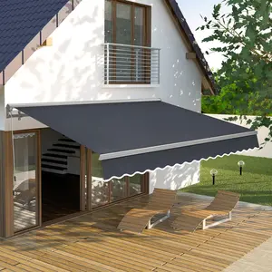 MCombo Manual Retractable Awning, Sunshade Canopy, Outdoor Modern 4679