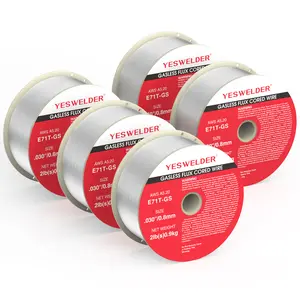 YesWelder E71T-GS Gasless Flux Core Welding Wire | 5 Packs 2LB Spool .030"/.035" Diameter Self-shielded Mild Carbon Steel MIG Wire